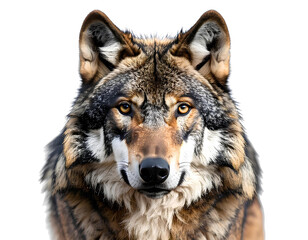 Fototapeta premium A realistic Wolf head photograph on a transparent background.