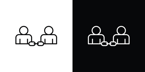 Affiliate link icon thin line symbol on white background. Editable stroke vector illustration