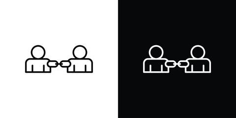 Affiliate link icon thin line symbol on white background. Editable stroke vector illustration