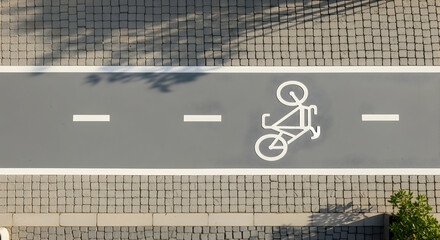 Dedicated Cycle Lane With Bike Symbol Marking Safe Passage For Cyclists
