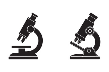 silhouette microscope set bundle on white background