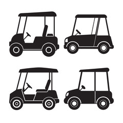 silhouette black golf vehicle set bundle