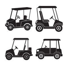 silhouette black golf vehicle set bundle