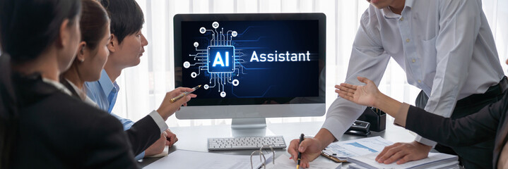 Business intelligence and data analysis concept. Analyst team working on financial data analysis...
