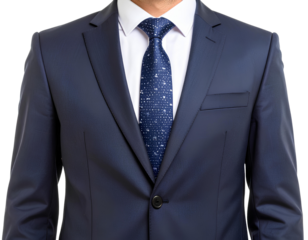 Photo of a suit and tie with no head, without a face transparent background.