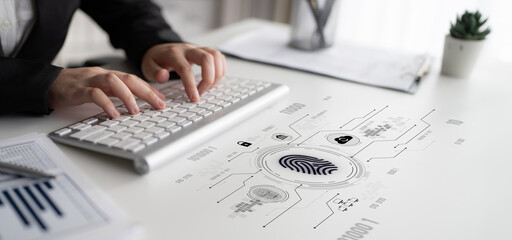 Biometric fingerprint identification and cybersecurity system ensuring secure access, identity...