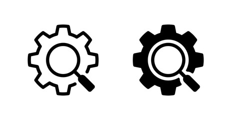 Production research with loupe icon