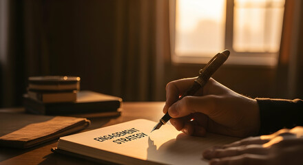 Crafting Engagement Strategy Ideas Person Writes In Notebook By Window