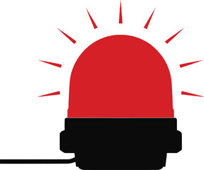 Vector illustration of a red emergency siren flashing to signal an urgent situation