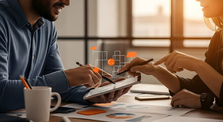 Creative Business Meeting With Modern Technology To Analyze Business Strategy