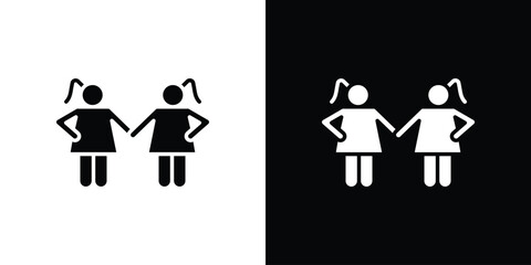 Twin icon, Vector graphics in filled style