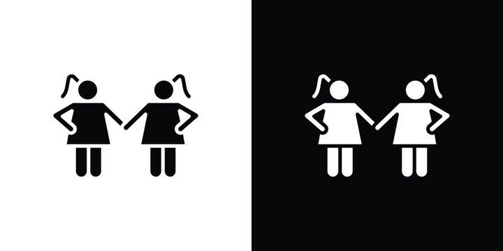 Twin icon, Vector graphics in filled style