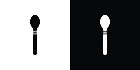 Spoon icon, Vector graphics in filled style