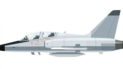 Side view of a light military jet aircraft.