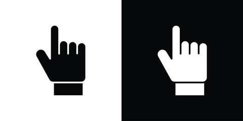 Pointing hand icon, Vector graphics in filled style