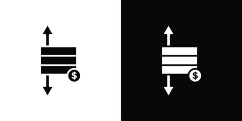 Operating profit loss icon, Vector graphics in filled style