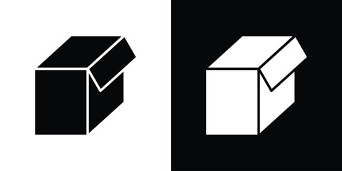 Open box icon, Vector graphics in filled style