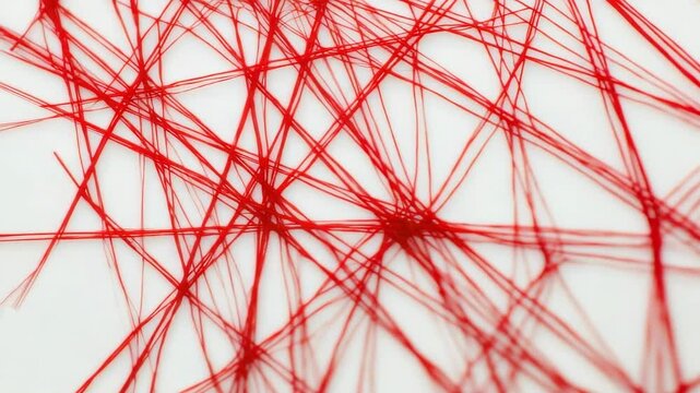 Red thread pattern showcasing intricate design and texture through artistic expression and creativity in a close-up view