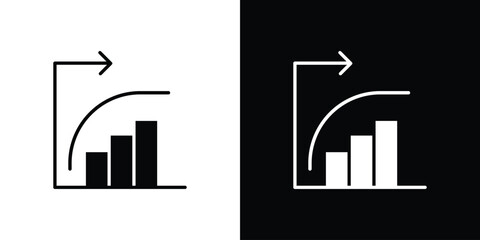 Diminishing returns icon, Vector graphics in filled style