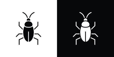 Cockroach icon, Vector graphics in filled style