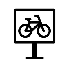 Bike lane sign illustration for bicycle road. Bike lane sign indicates route for cycle with designated way. Graphic bike lane sign concept for environmental awareness campaigns about cycling.
