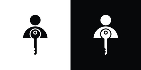 Authentication icon, Vector graphics in filled style