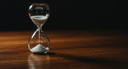 Hourglass timer on wooden table