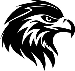 Black and White eagle Head – Minimalist Line Art Vector Illustration for Logo or Print Design