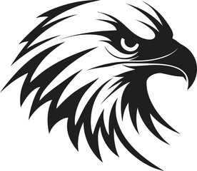 Black and White eagle Head – Minimalist Line Art Vector Illustration for Logo or Print Design