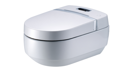 Innovative smart toilet design modern bathroom product showcase sleek environment contemporary viewpoint hygiene concept
