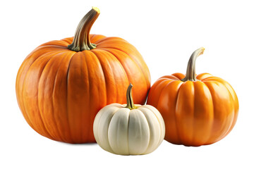Three Pumpkins on Transparent Background