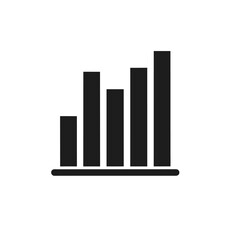 bar chart icon silhouette vector icon