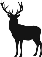 Obraz premium Deer logo icon silhouette vector with white background