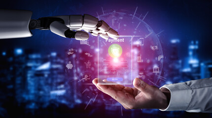 AI secures online payments through smart fraud detection, encrypted financial systems, and virtual...