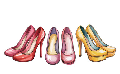 Bright Fashionable High Heels Shoe Set
