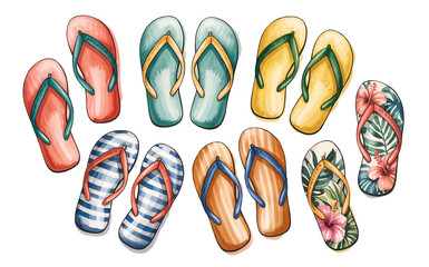 Bright Summer Flip Flop Footwear Set