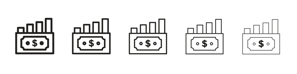 capital gain icon, outline vector logo illustration, linear pictogram isolated