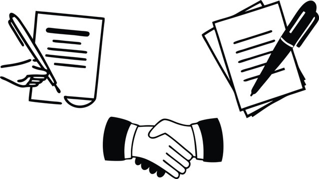 Legal and Contract Signature Icons