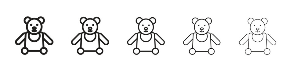 Teddy bear icon, outline vector logo illustration, linear pictogram isolated