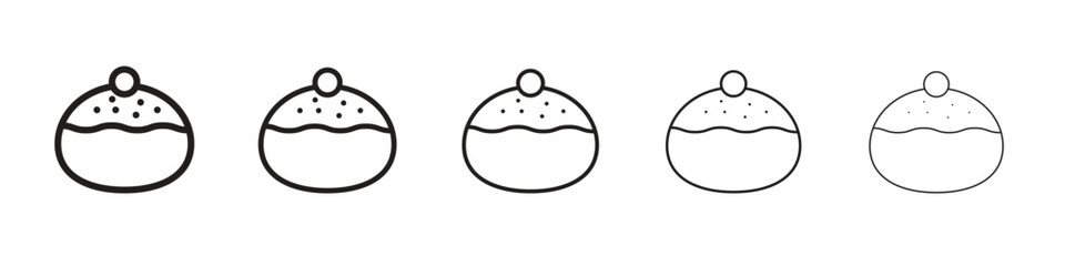 Sufganiyah icon, outline vector logo illustration, linear pictogram isolated
