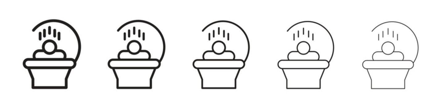 Solarium icon, outline vector logo illustration, linear pictogram isolated