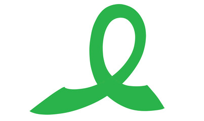Ribbon bow green color object sign symbol Mental Health Day cancer awareness hope disease prevention support medicine campaign charity event Mental Health Day october day patient ribbon bow green 