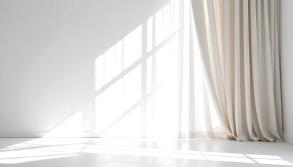 Obraz premium Bright, sunlit room with sheer drapes