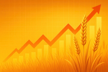 Obraz premium Market growth analysis agriculture sector infographic economic environment optimistic viewpoint