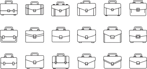 Briefcase line icon vector on a white background