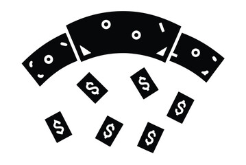 dollar rain vector icon