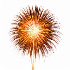 Naklejka premium Golden Firework with Bursting Sparks on a White Background Festive Atmosphere