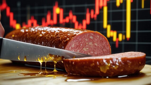 Slicing savory meatloaf kitchen food photography modern setting close-up culinary art