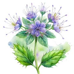Obraz premium Delicate purple flower isolated on transparent background