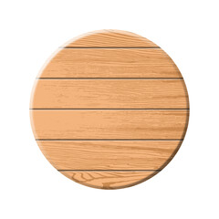 Wood signs isolated on white background.  blank round and rectangular wooden signboards with natural texture, brown plaques. vector illustration
